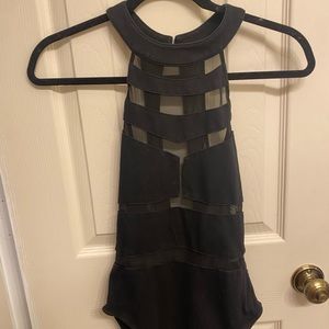 Black UO mesh halter body suit